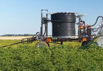 Oscar dispose de 600 mètres de tuyaux lui permettant d'irriguer, en toute autonomie, des parcelles de près de 20 hectares. 