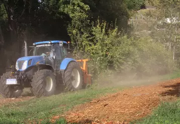 Les solutions alternatives au brûlage des vergers en fin de production peuvent faire de l'arboriculture une activité stockeuse de carbone, comme ici avec le broyage et ...