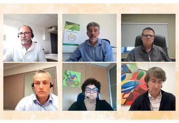 Six personnes interviennent en visio conférence