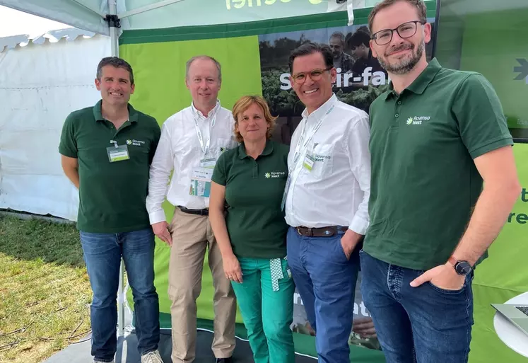 Les dirigeants de Rovensa Next France : Aurélien Guichart, directeur développement France et Suisse, Jean-Philippe Legendre, directeur Europe Nord-Ouest, Virginie Steunou, ...