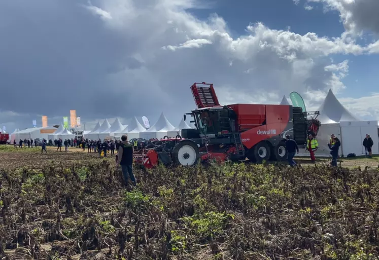 Arracheuse de pomme de terre au salon Potato Europe à Villers St Christophe