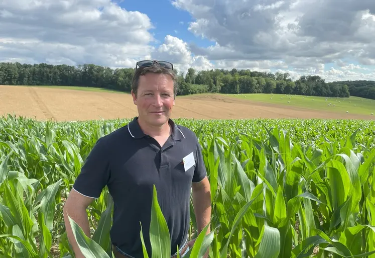 <em class="placeholder">Emmanuel Noizet, agriculteur à Ambly-Fleury (Ardennes), dans champ de maïs</em>