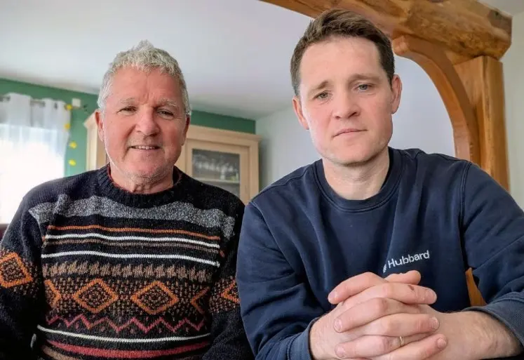 <em class="placeholder">Georges et Damien Le Stunff, père et fils, agriculteurs dans l'Yonne, sur la ferme familiale</em>