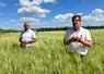 David Mouttet et Frédéric Gond dans une parcelle de blé dur  
