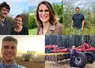 1re ligne :  Mathieu Etchegaray et Fanny Auclair installés, dans les Pyrénées-Atlantiques, Sylvie Daguet, agricultrice en Eure-et-Loir, Alexis Deville exploitant dans les Ardennes. 2e ligne : Laurent Bourgeois, céréalier dans l’Aube, Berthold Kress, maïsiculteur en Gironde.