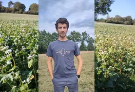 <em class="placeholder">Émilien Bohuon, agriculteur en Ille-en-Vilaine, produit du sarrasin, culture à bas niveau d'intrants</em>