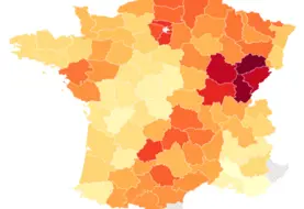 Carte d'évolution des rendements en maïs grain pour 2026
