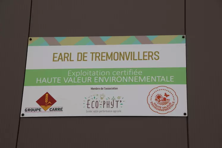 Depuis 2020, l'EARL de Tremonvillers peut arborer le logo HVE.