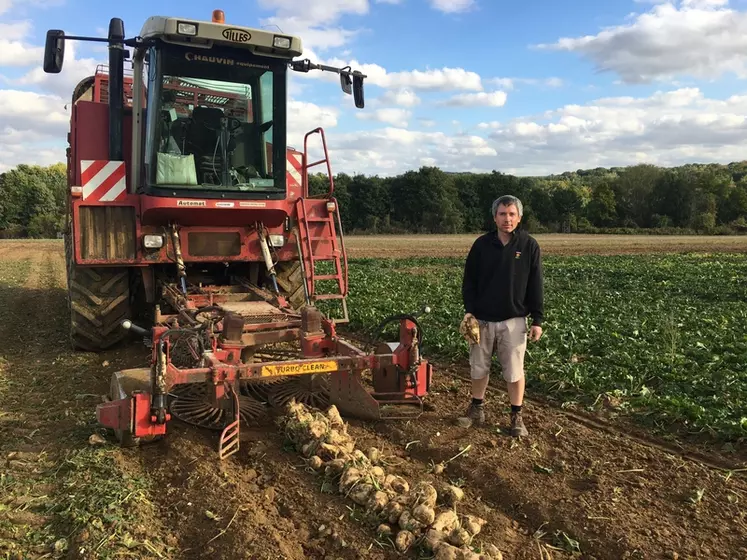 Jean-François Langlet, agriculteur à Vauxbuin (Aisne)"L’azote et le phosphore restants après betterave sont minéralisés dans la durée et profitent au blé qui suit."