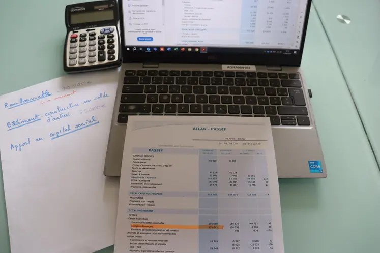 <em class="placeholder">Bilan comptable contenant un compte courant d'associé créditeur</em>