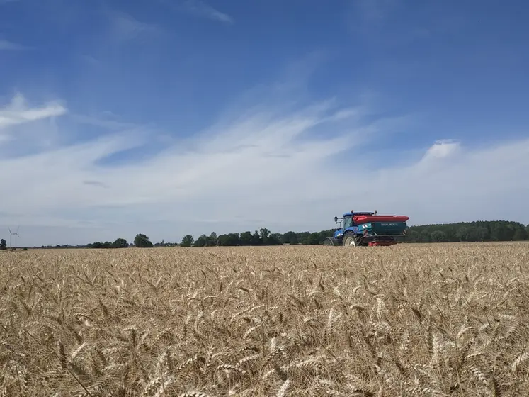 <em class="placeholder">Semis de couvert d'interculture dans la céréale avec un épandeur à engrais</em>