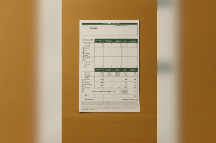 Feuille de la taxe foncière des propriétés non bâties de 2026