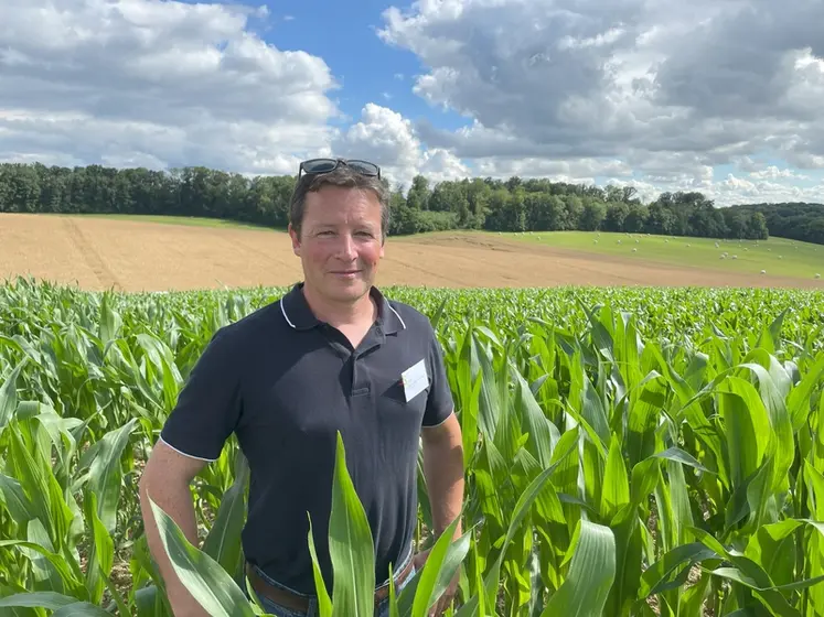 <em class="placeholder">Emmanuel Noizet, agriculteur à Ambly-Fleury (Ardennes), dans champ de maïs</em>