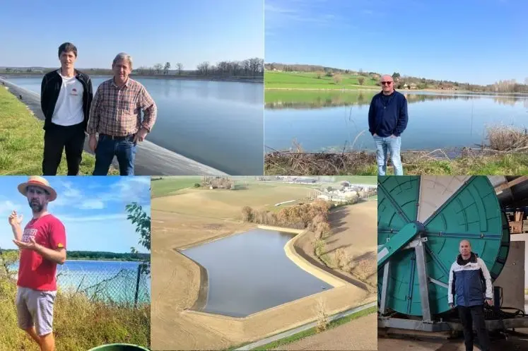 <em class="placeholder">Agriculteurs devant les ouvrages de stockage d'eau qu'ils utilisent.</em>