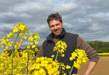 Florian Belloy, agriculteur à Luppy (Moselle)   "Avec mon mélange entre hybrides et lignées, j’estime économiser de 15 à 20 €/ha sur mes semis de colza."
