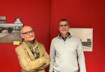 <em class="placeholder">Laurent Gaudre, directeur CFAA/CFPPA, et Pascal Basset, chargé de développement sur l’apprentissage, au Campus agro-viticole de la Charente.</em>