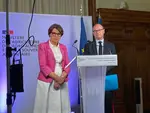 <em class="placeholder">Annie Genevard, ministre de l'agriculture et Sébastien Martin, ministre délégué à l'industrie,  </em>