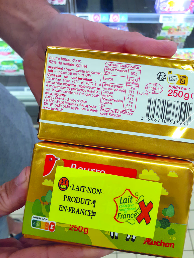 De nombreux produits laitiers fabriqués à partir de lait non produit en France.