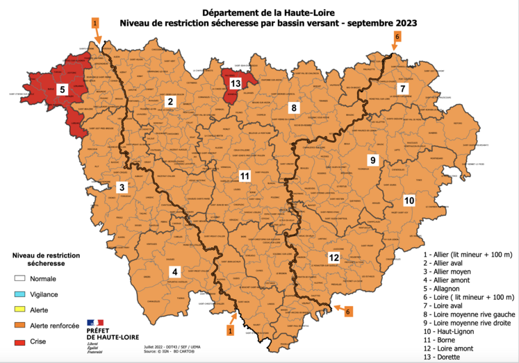 Sécheresse en Haute-Loire