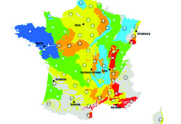 Carte des nappes d'eau en France au 1er mai 2023