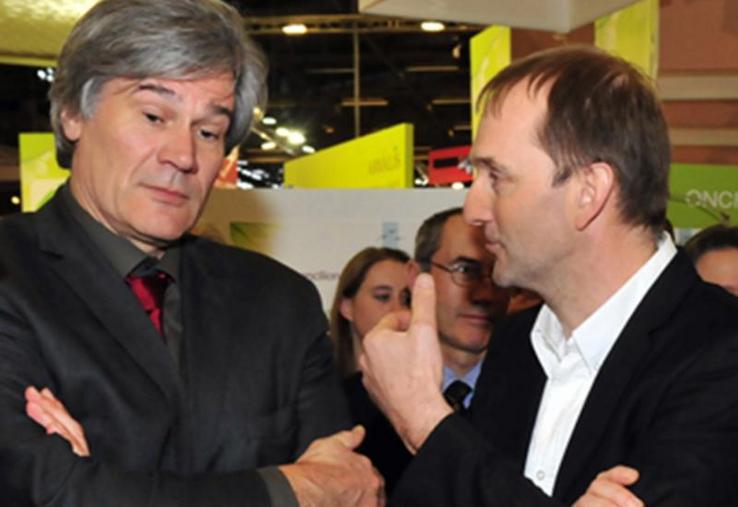 Luc Vermeulen, à droite, en compagnie de Stéphane Le Foll, ministre de l’Agriculture (SIMA 2013)