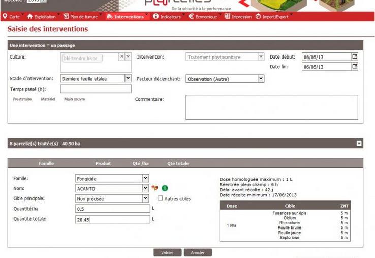 La saisie des interventions est simple et rapide
