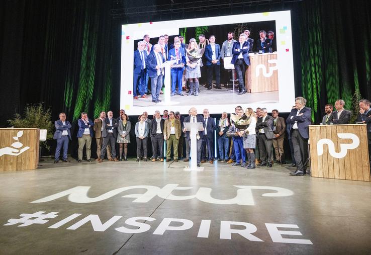 Jeudi 7 décembre, à Rouen (Seine-Maritime). Première assemblée générale pour le nouveau président de NatUp, Antoine Declercq (au c.) : « Nous avons besoin de compétences et d'experts pour trouver les bons leviers de la transition agricole ».