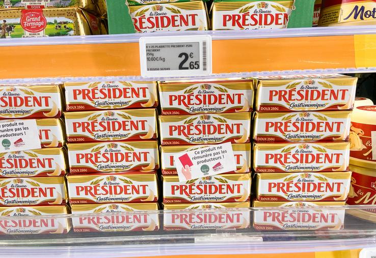 Les marques de Lactalis ont été épinglées par les éleveurs de la FNSEA et de JA d'Eure-et-Loir.