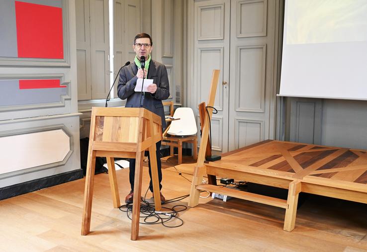 Vendredi 10 janvier, à Orléans (Loiret). Philippe Noyau a présenté ses vœux, les derniers en tant que président de la chambre régionale d'Agriculture.  