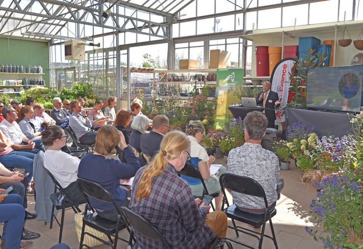 Le Thillay (Val-d'Oise), jeudi 18 septembre. Christophe Jarry, président du Conseil horticole d'Île-de-France, a ouvert le comité de filière horti-pépi.