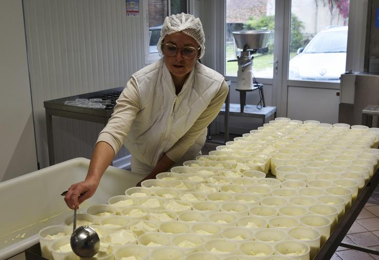 Dans sa fromagerie installée au domaine du Ciran, à Ménestreau-en-Villette, Anne-Aël Leroy transforme désormais l’intégralité du lait de son troupeau. 