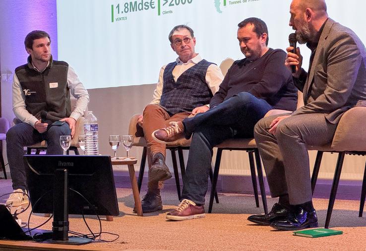 Mardi 16 décembre, à Châteaudun. Éric Le Texier, Olivier Frey et Éric Quineau (de d. à g.), trois experts du secteur agricole, envisagent son avenir lors des 10 ans de Cereapro.