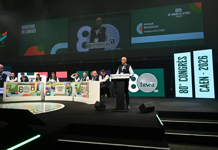 Ouverture du congrès FNSEA 2026 à Caen par son président Arnaud Rousseau.