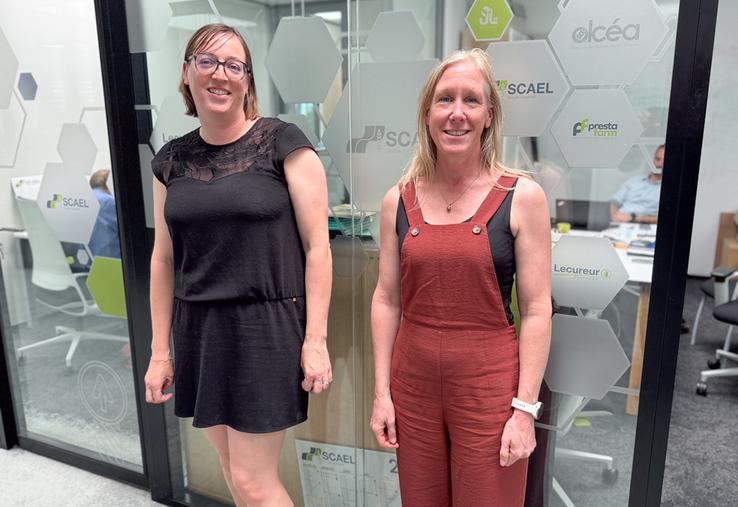 Émilie Renault (à g.), responsable céréales, et Caroline Sorel, responsable qualité service à la Scael, expliquent le retour des primes colza bas-GES.