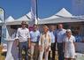 Villebéon, dimanche 7 septembre. Valérie Pécresse et les élus qui l'accompagnent aux côtés du président de la FDSEA 77, Samuel Vandaele, et du vice-président de la chambre d'Agriculture, Guillaume Lefort, sur l'espace Devenir agriculteur en Île-de-France.