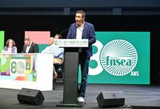 Mercredi 1er avril, à Caen (Calvados). Le président de la FRSEA Île-de-France, Samuel Vandaele, est intervenu à la tribune au moment du discours des régions.