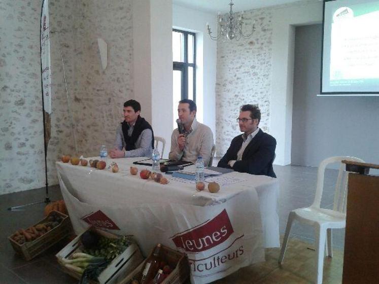 Châtignonville (Essonne), le 12 février. L’assemblée générale de Jeunes agriculteurs s’est déroulée à huis clos le matin.