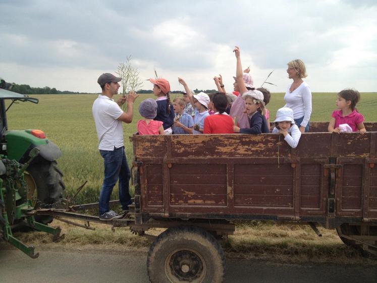 Un tour de tracteurs en plaine a permis de découvrir les différentes cultures. 