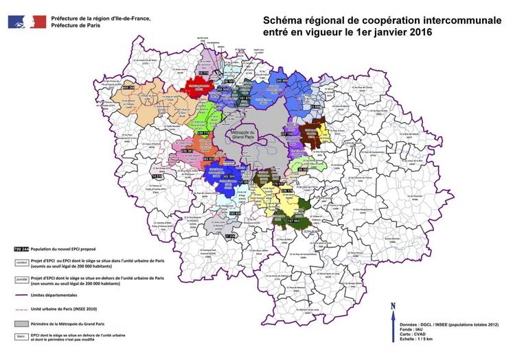La préfecture de la région Ile-de-France a dévoilé la nouvelle carte des intercommunalités franciliennes.