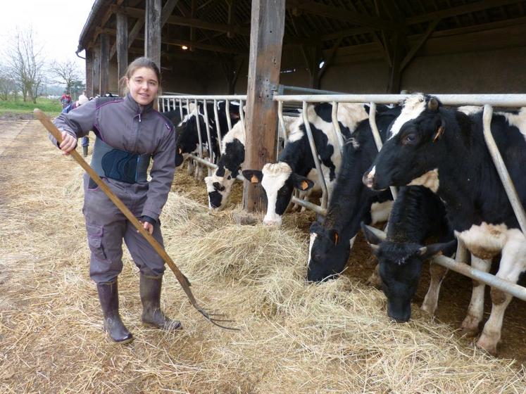 En fin de matinée, Carla s’occupe des vaches.