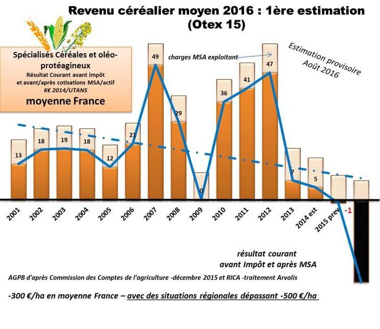 L’Assemblée générale des producteurs de blé a dressé une première estimation du revenu céréalier moyen pour 2016.