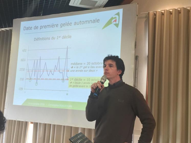 Vendredi 4 novembre, à Fontaines-en-Sologne. Christophe Beaujouan, missionné sur le changement climatique pour la chambre régionale d’Agriculture du Centre Val-de-Loire.