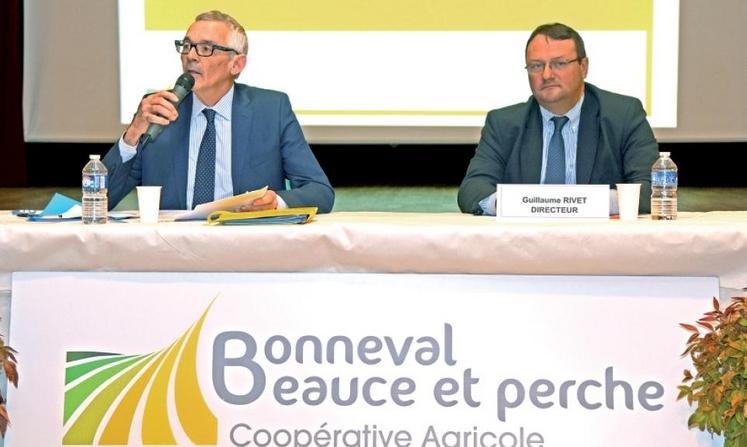 Le 12 décembre, à Bonneval. Le président de la CABBP, Bruno Ferrière (à g.), et son directeur, Guillaume Rivet, ont conduit leur première assemblée générale au terme d’un exercice complet depuis la fusion.


