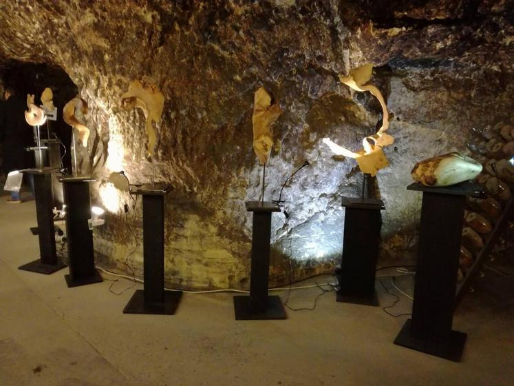 Après avoir admiré les œuvres, les visiteurs ont pu déguster les vins du Val de Loire et les fines bulles qui vieillissent dans ces caves...