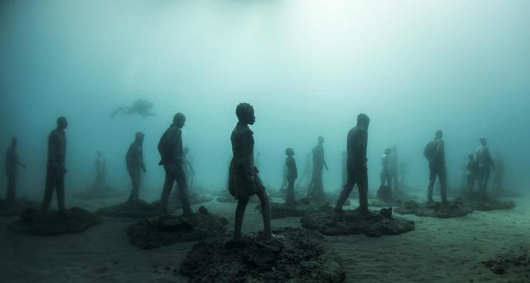 Détail de "Vicissitudes", Underwater sculpture park, Saint-Georges, La Grenade