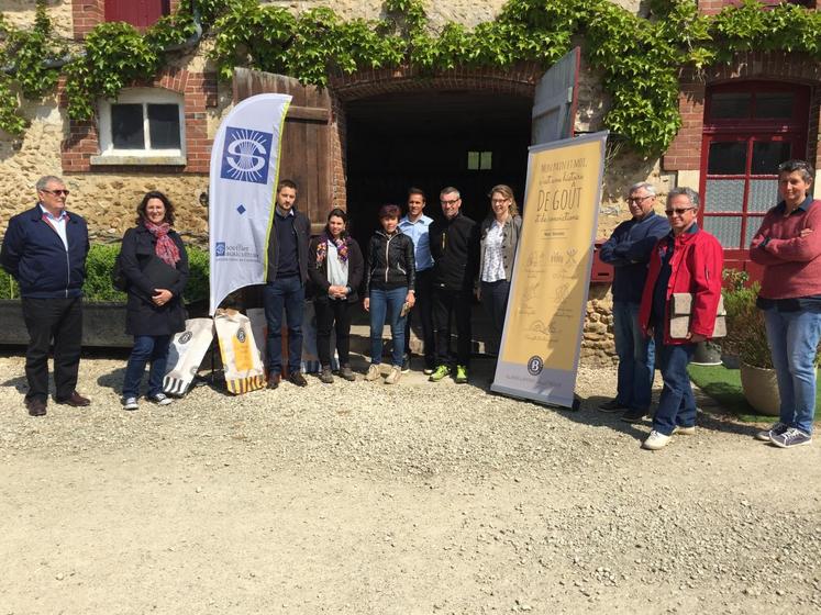 À Orsonville (Yvelines), le 17 mai. Une dizaine d’agriculteurs a participé à la visite Diversification de la chambre d’Agriculture sur la production de blé tracé pour la filière Baguépi, une marque du groupe Soufflet.