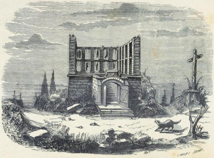 Le gibet de Montfaucon, lieu d’exécution de la justice sous l’Ancien Régime, 1863 (Gallica)