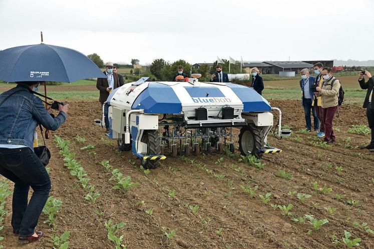 Le BlueBob intègre un robot de phénotypage autonome, le PhenoFieldBot. Le prototype a fait l\'objet d\'une démonstration le 23 septembre dernier. La commercialisation du robot est prévue pour 2023.