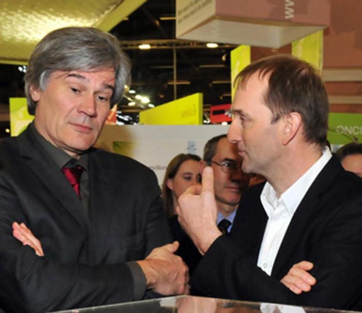Luc Vermeulen, à droite, en compagnie de Stéphane Le Foll, ministre de l’Agriculture (SIMA 2013)