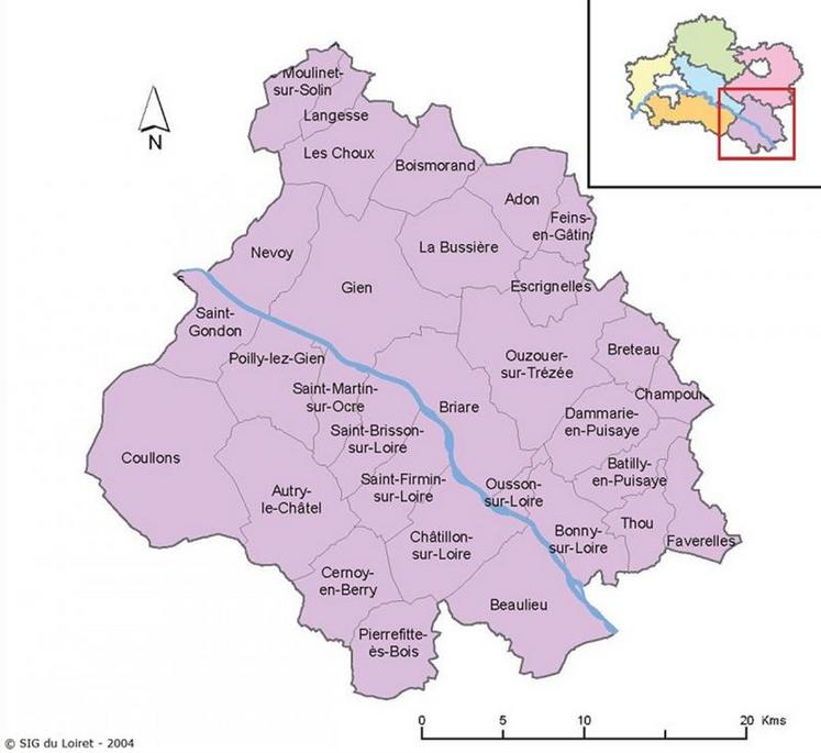 Le Pays du Giennois, 31 communes.